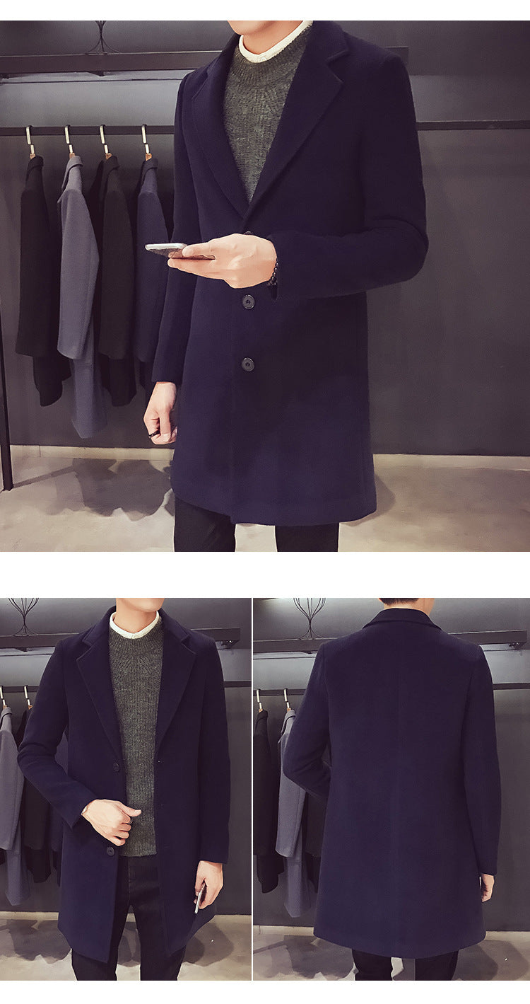 EP'S Men Long Cotton Coat Autumn Winter