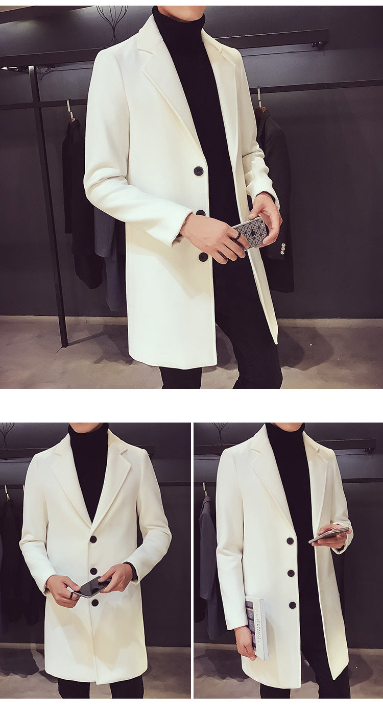 EP'S Men Long Cotton Coat Autumn Winter