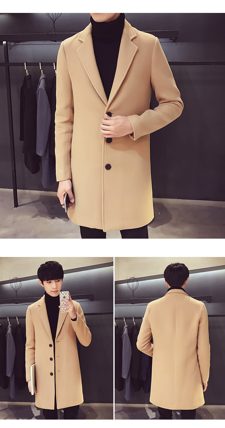 EP'S Men Long Cotton Coat Autumn Winter