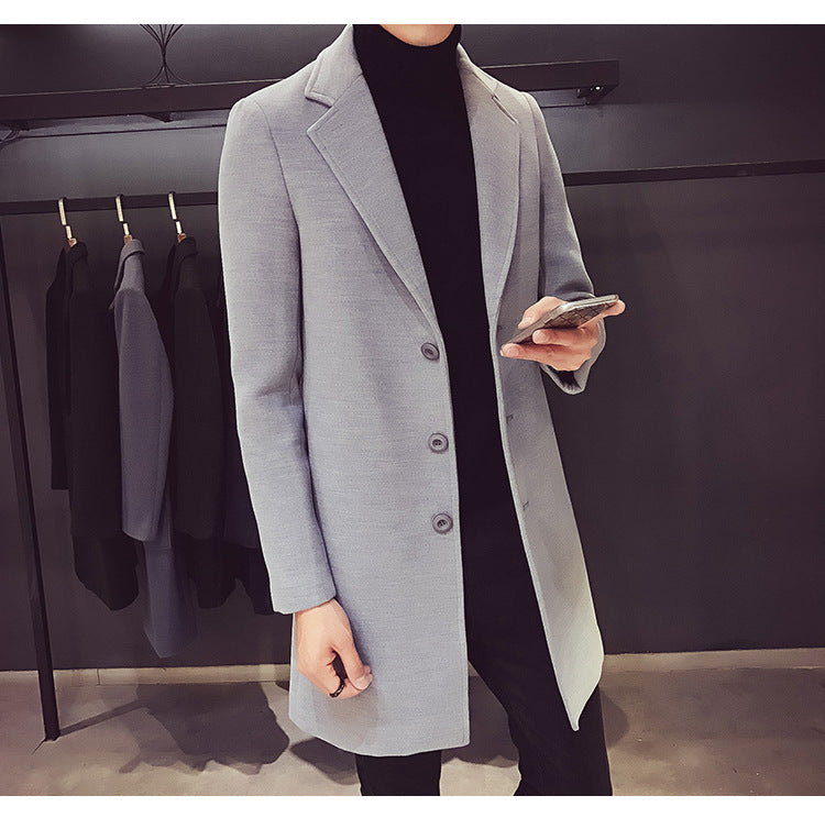 EP'S Men Long Cotton Coat Autumn Winter