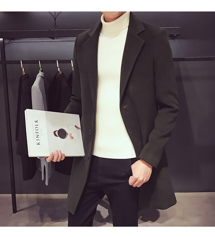 EP'S Men Long Cotton Coat Autumn Winter