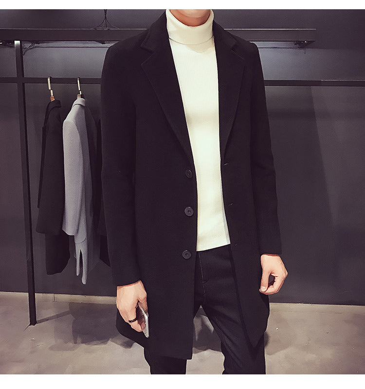 EP'S Men Long Cotton Coat Autumn Winter