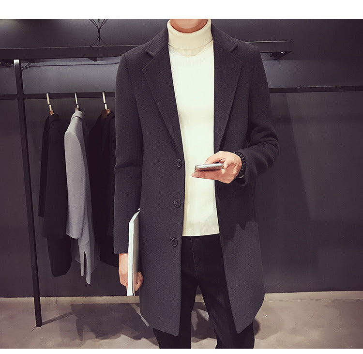 EP'S Men Long Cotton Coat Autumn Winter