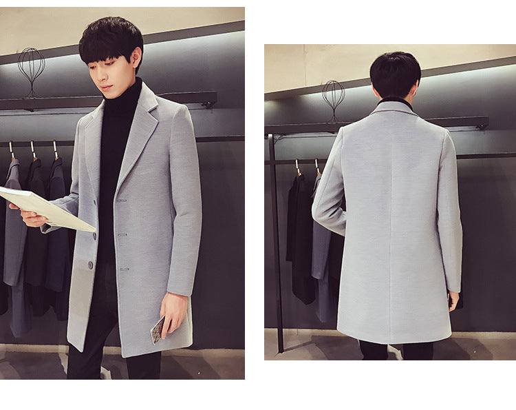 EP'S Men Long Cotton Coat Autumn Winter
