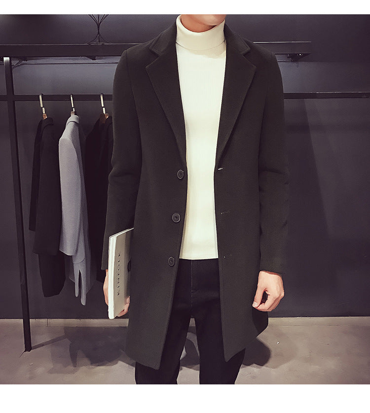 EP'S Men Long Cotton Coat Autumn Winter