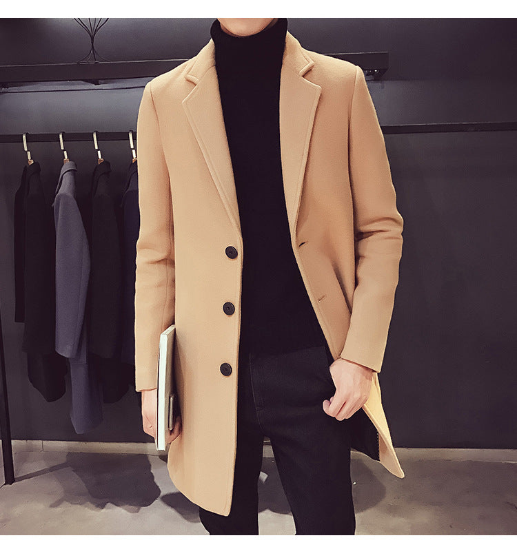 EP'S Men Long Cotton Coat Autumn Winter