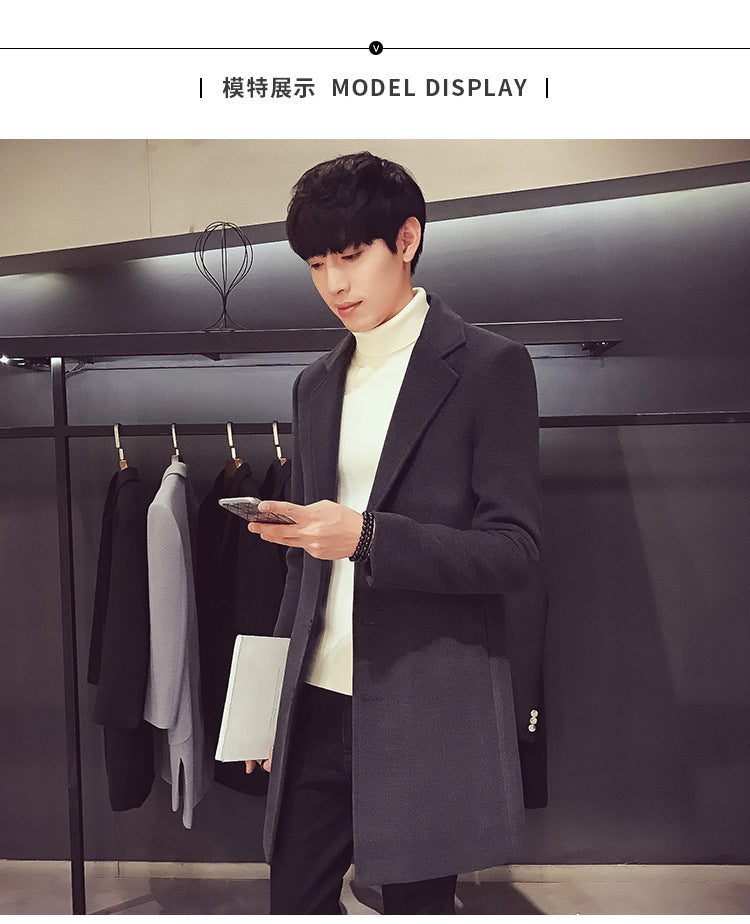 EP'S Men Long Cotton Coat Autumn Winter