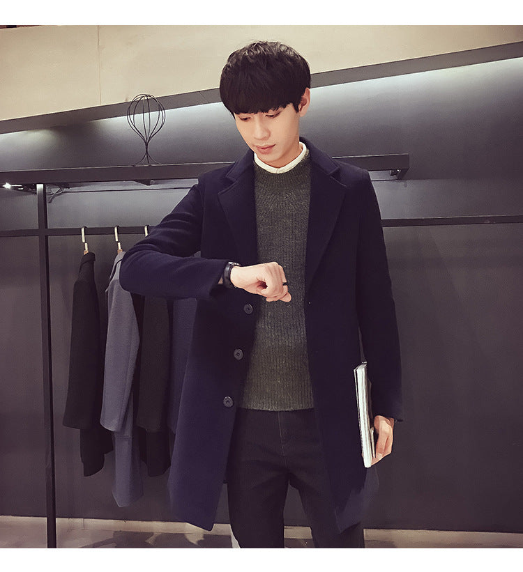 EP'S Men Long Cotton Coat Autumn Winter