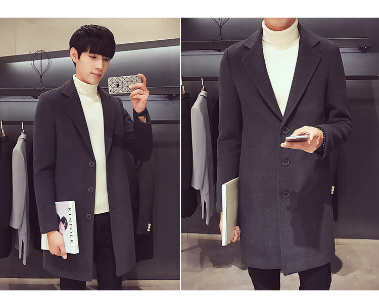 EP'S Men Long Cotton Coat Autumn Winter