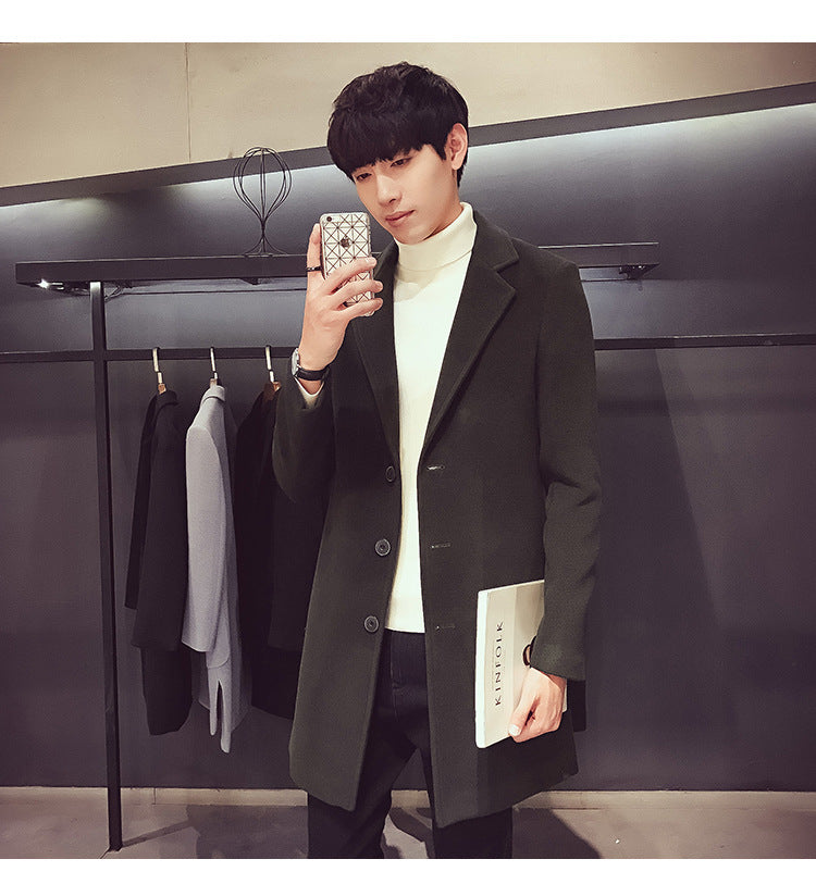 EP'S Men Long Cotton Coat Autumn Winter