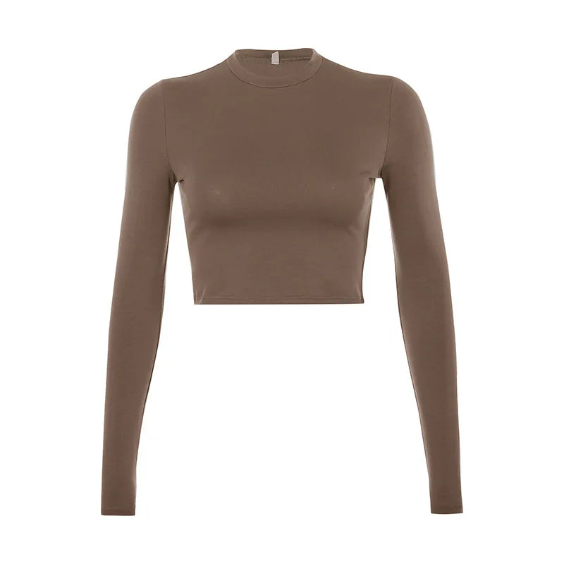 EP'S Solid Basic Long Sleeve Womens
