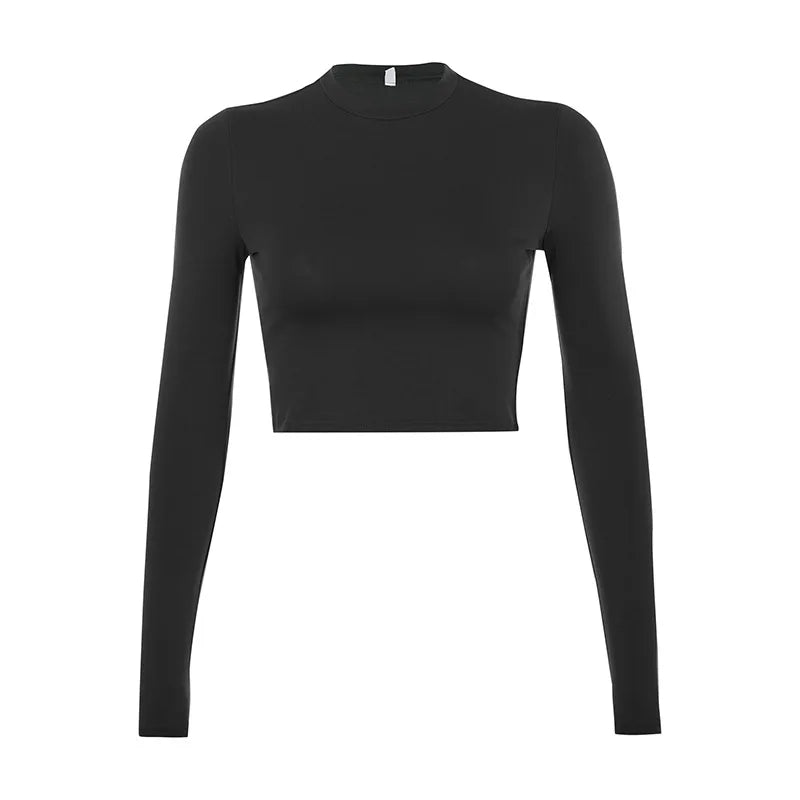 EP'S Solid Basic Long Sleeve Womens