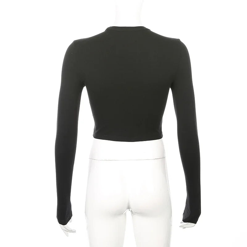 EP'S Solid Basic Long Sleeve Womens