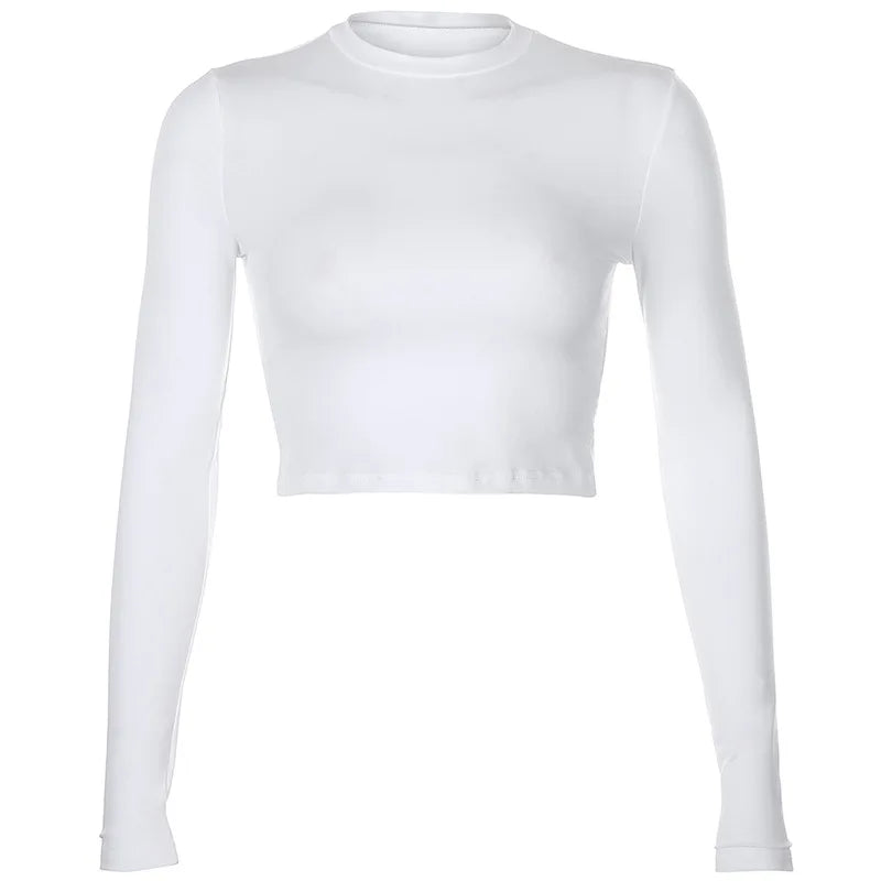 EP'S Solid Basic Long Sleeve Womens