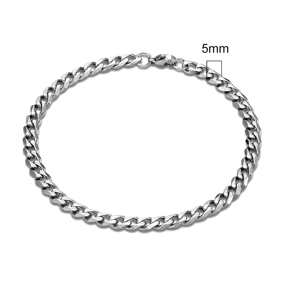 EP'S Men's 3-11mm Stainless Steel, Silver Color Bracelet