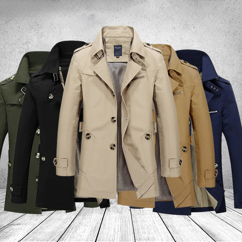 EP'S Men' Business Trench Coat