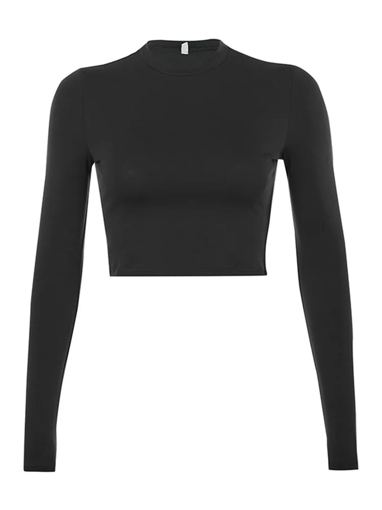 EP'S Solid Basic Long Sleeve Womens