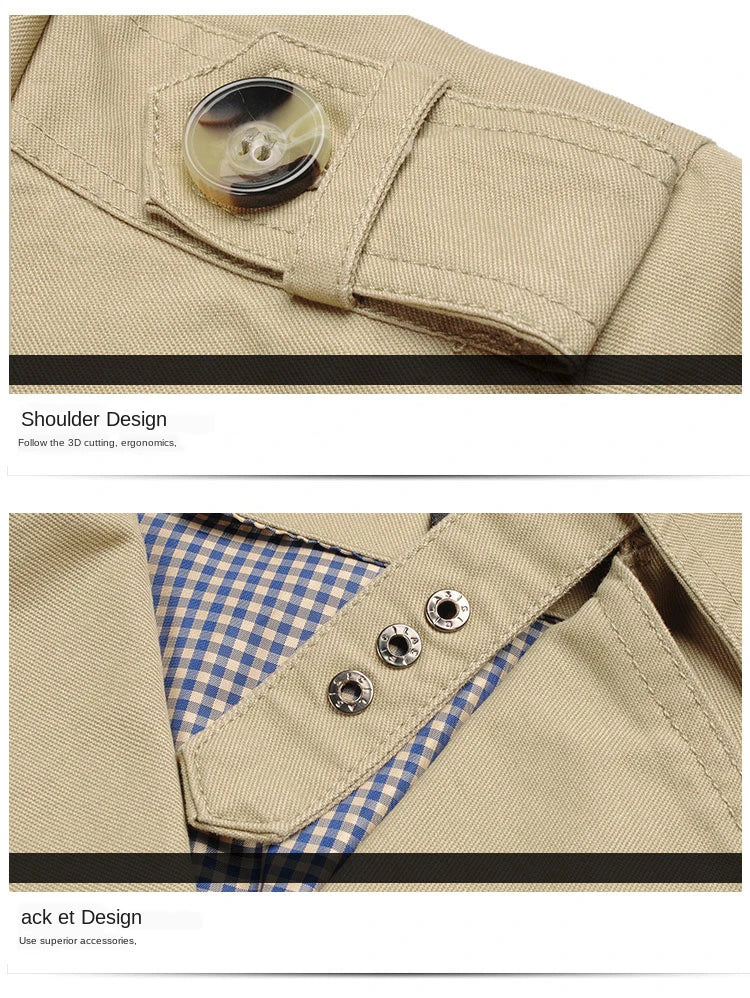 EP'S Men' Business Trench Coat