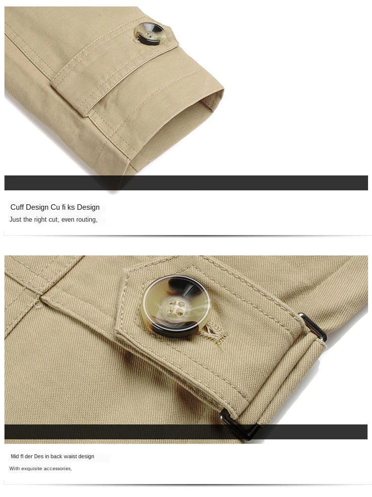 EP'S Men' Business Trench Coat