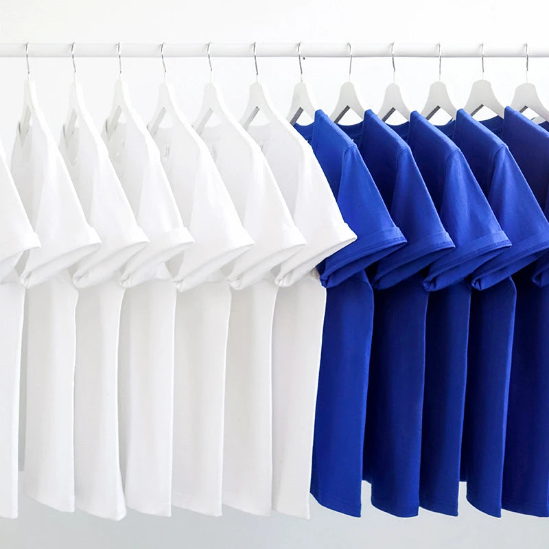 EP'S Mens White/blue T-shirt Short-sleeve