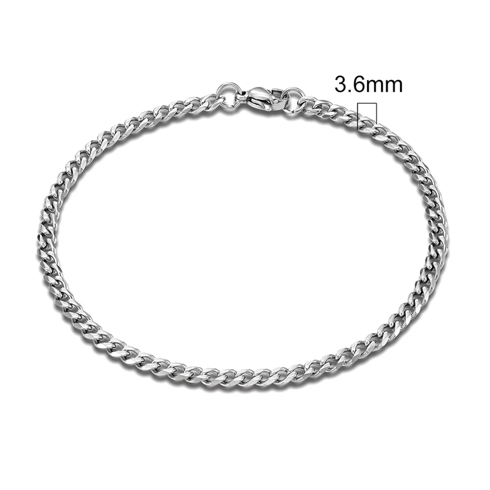 EP'S Men's 3-11mm Stainless Steel, Silver Color Bracelet