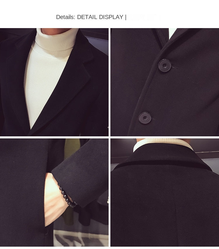 EP'S Men Long Cotton Coat Autumn Winter
