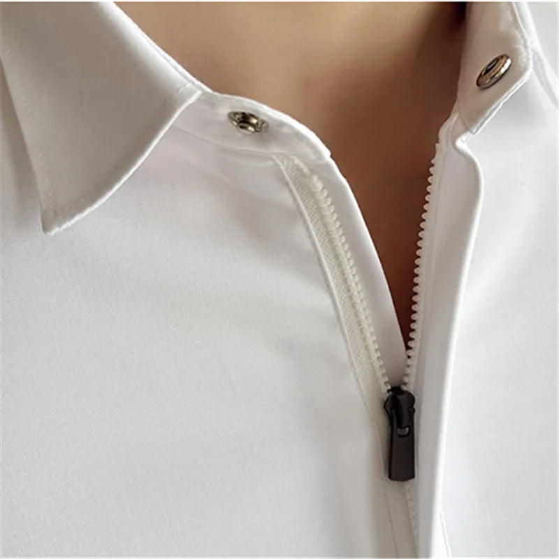 EP'S Men England Style Shirts Slim Fit Long