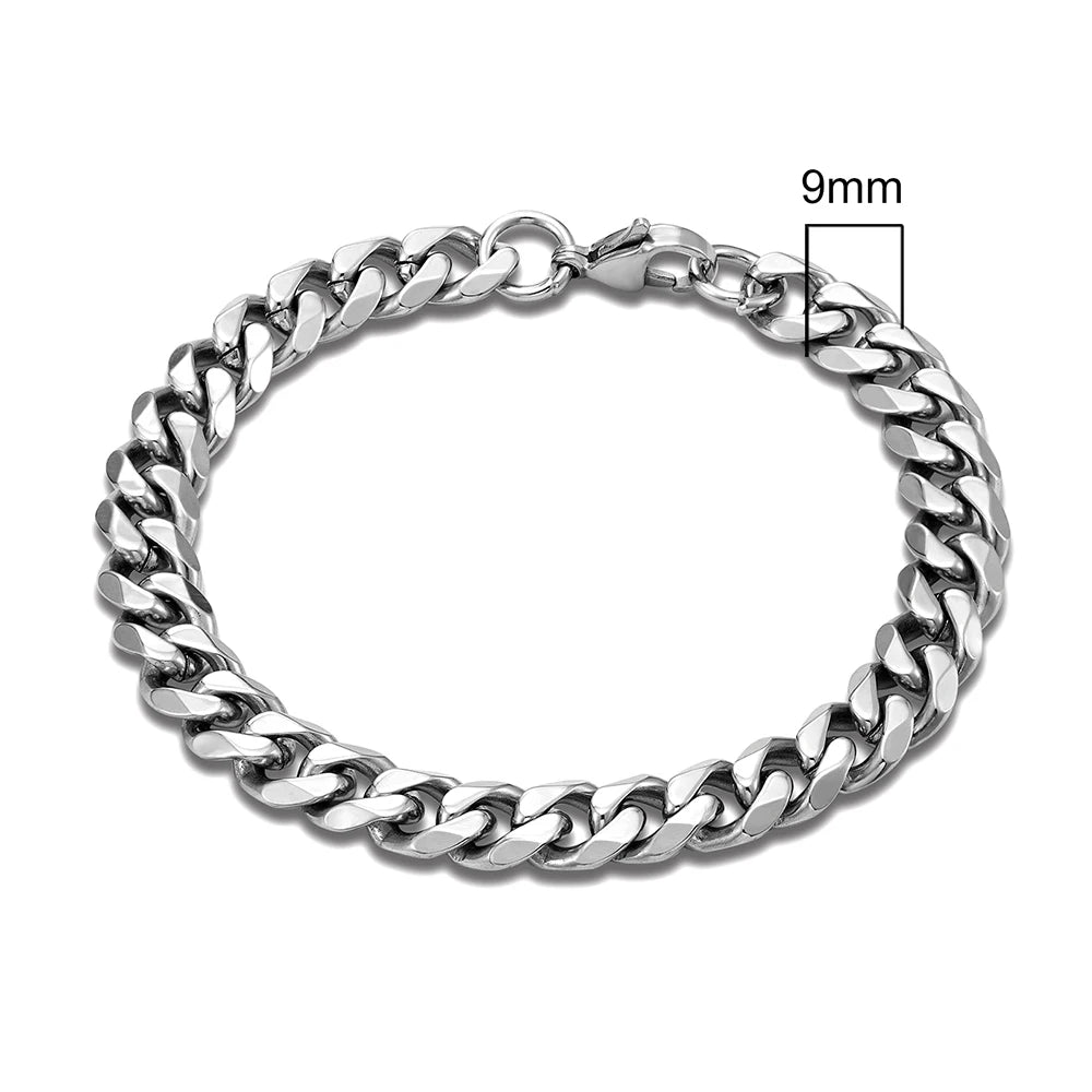 EP'S Men's 3-11mm Stainless Steel, Silver Color Bracelet