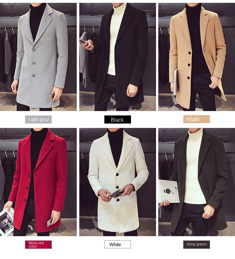 EP'S Men Long Cotton Coat Autumn Winter