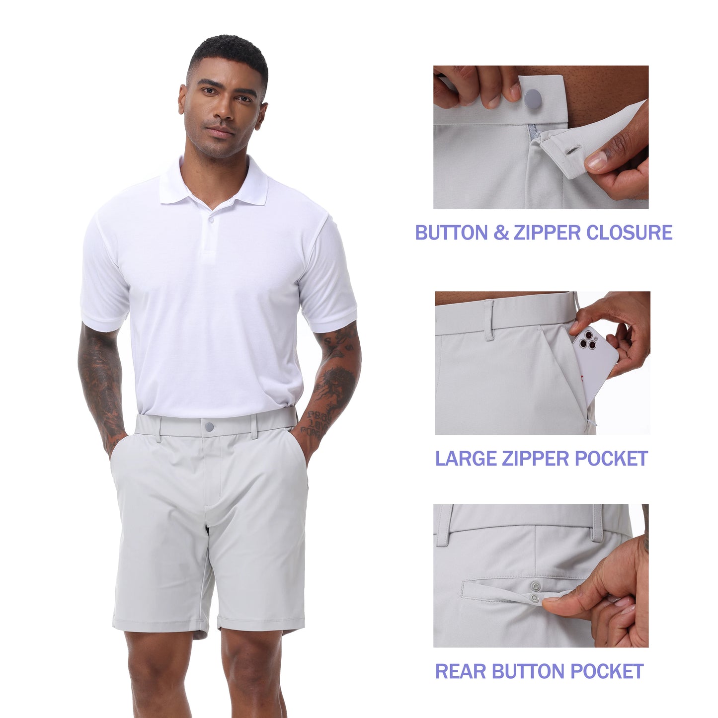EP'S Men's High Quality Elegant Golf Pants