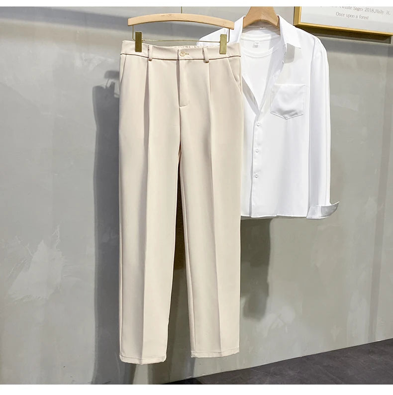 EP'S Men Dress Pants Men Korean Fashion