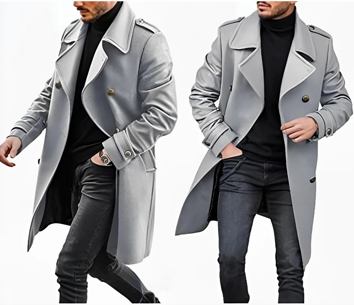 EP'S Men's Premium Wool Windbreaker Coat