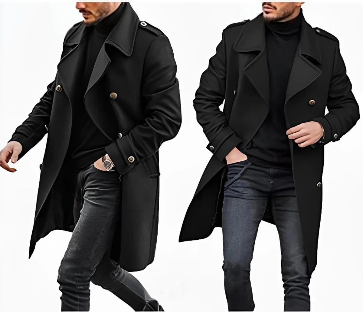 EP'S Men's Premium Wool Windbreaker Coat
