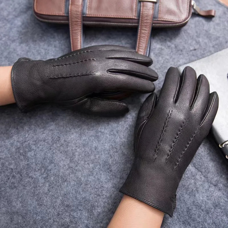EP'S Men's , warm and soft men's leather gloves