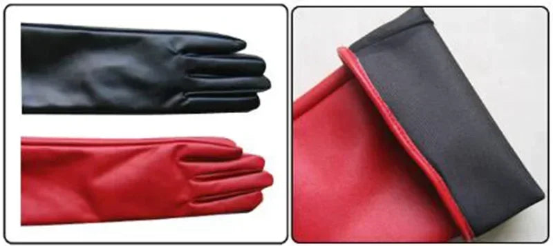 EP'S Women's long touch screen leather gloves 50cm